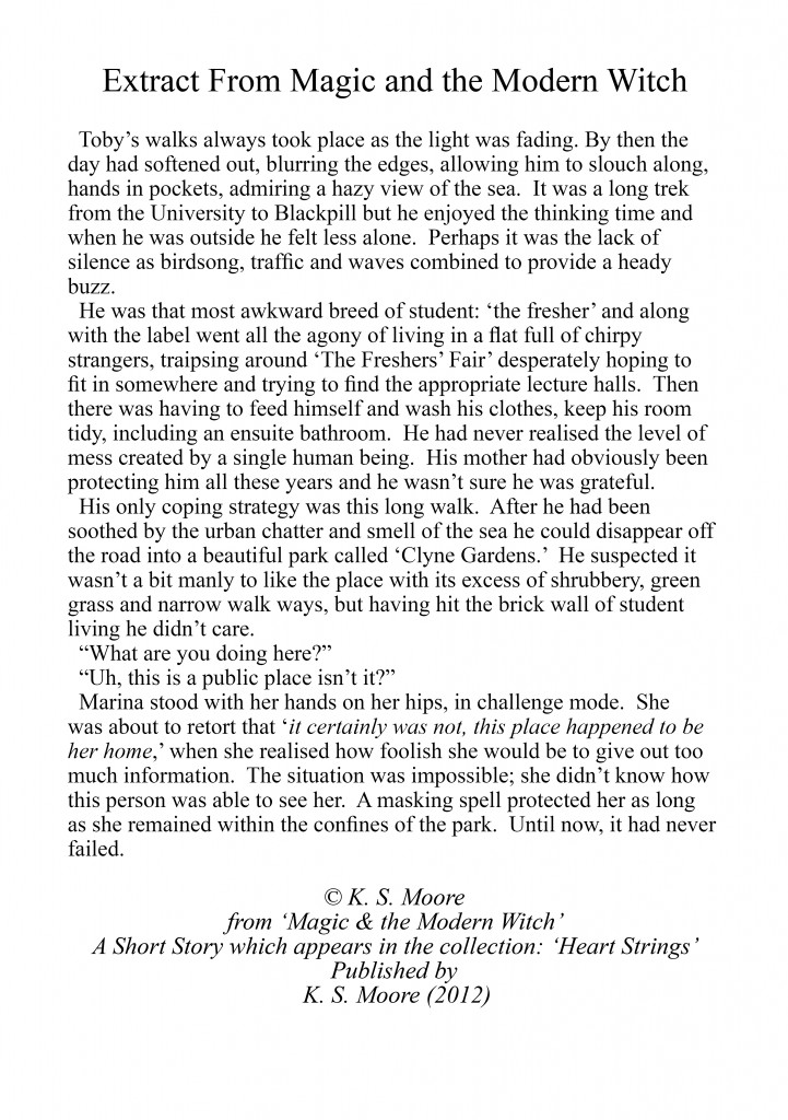 Extract from Magic and the Modern Witch, a short story from the collection: Heart Strings.